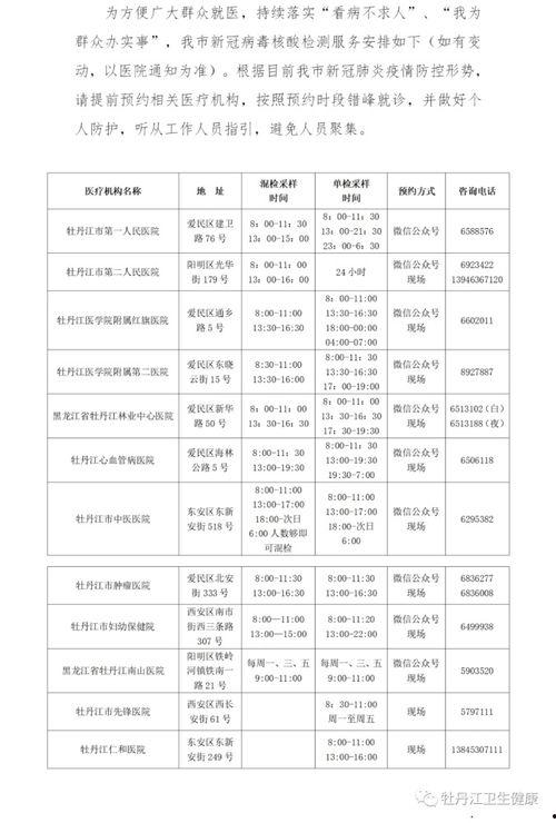 牡丹江核酸最新爆料消息,揭秘疫情下的防控举措与进展